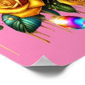 エンチャントブーケオブゴールデンバラとハート12x16 ポスター (角)