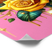 エンチャントブーケオブゴールデンバラとハート16x12 ポスター (角)