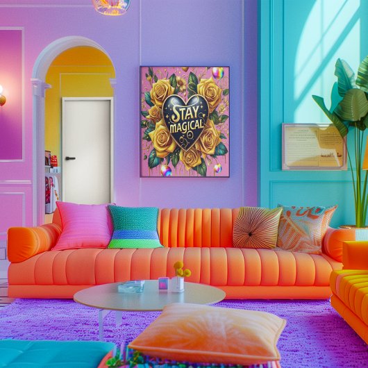 エンチャントブーケオブゴールデンバラとハート24x36 ポスター