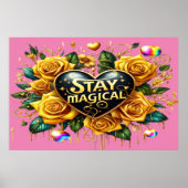 エンチャントブーケオブゴールデンバラとハート36x24 ポスター (正面)