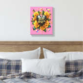 エンチャントブーケオブゴールデンバラとハート8x10 キャンバスプリント (インサイチュ (寝室))