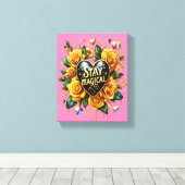 エンチャントブーケオブゴールデンバラとハート8x10 キャンバスプリント (インサイチュ (ウッドフロア))