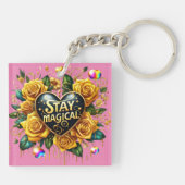 エンチャントブーケオブゴールデンバラとハート キーホルダー (裏面)