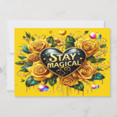 エンチャントブーケオブゴールデンバラとハート サンキューカード (正面)