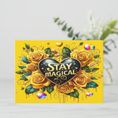 エンチャントブーケオブゴールデンバラとハート サンキューカード (スタンド正面)