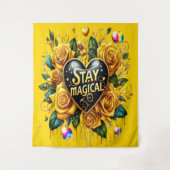 エンチャントブーケオブゴールデンバラとハート タペストリー (正面)