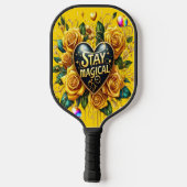 エンチャントブーケオブゴールデンバラとハート ピックルボールラケット (裏面)