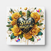 エンチャントブーケオブゴールデンバラとハート フォトプラーク (正面)