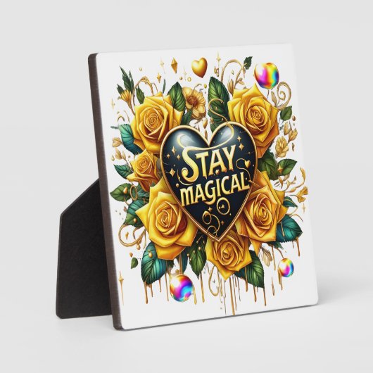 エンチャントブーケオブゴールデンバラとハート フォトプラーク (正面)