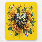 エンチャントブーケオブゴールデンバラとハート マウスパッド (正面)