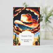 エンチャントブーツカウボーイ誕生日 サンキューカード (スタンド正面)