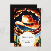 エンチャントブーツカウボーイ誕生日 サンキューカード (正面/裏面)