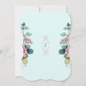 エンチャントプリンセスターコイズティーパーティー誕生日 招待状 (裏面)