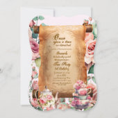 エンチャントプリンセスティーパーティー誕生日招待状 招待状 (正面)