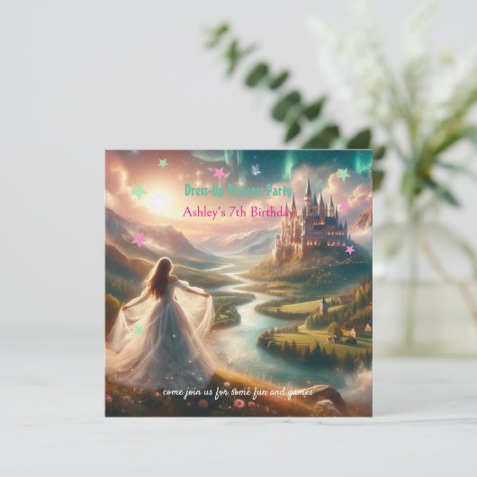 エンチャントプリンセス誕生日パーティーの招待 招待状 (スタンド正面)