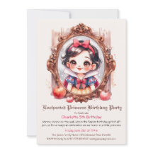 エンチャントプリンセス誕生日招待状スノーWhit E