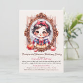 エンチャントプリンセス誕生日招待状スノーWhit E 招待状 (スタンド正面)