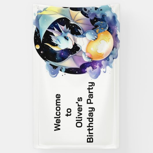 エンチャントベビードラゴンウィムシー誕生日バナー 横断幕 (縦)