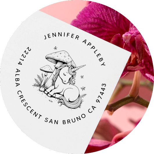 エンチャントベビーユニコーンタッドスツールバタフライアドレス セルフインキングスタンプ