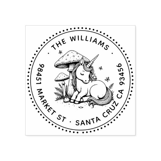 エンチャントベビーユニコーンタッドスツールバタフライアドレス ラバースタンプ (インプリント)