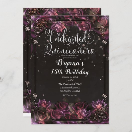 エンチャントベリーバラダークフローラキンセアニラ 招待状 (正面/裏面)