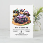 エンチャントホイールモンスタートラック誕生日 招待状 (スタンド正面)