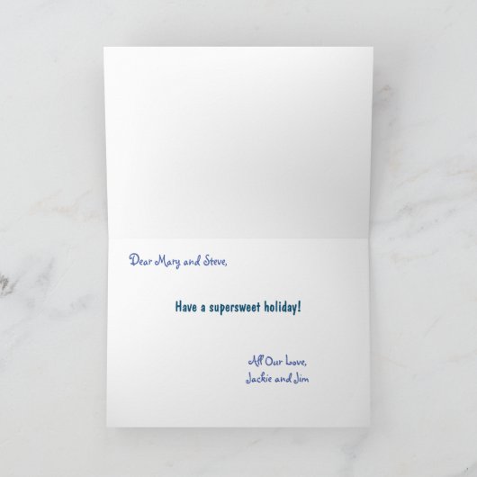 エンチャントホリデージンジャーブレッドハウスクリスマス シーズンカード (内部)