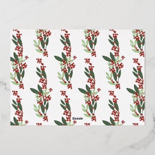 エンチャントボタニカルエレガンスクリスマスパーティー 箔招待状 (裏面)