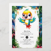 エンチャントボホオパロット誕生日 招待状 (正面/裏面)