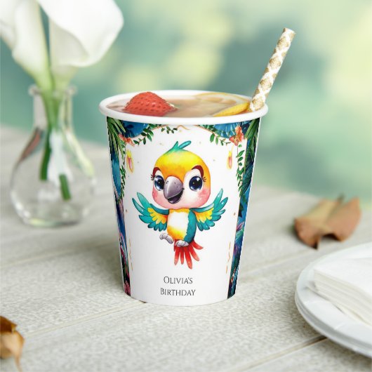 エンチャントボホオパロット誕生日 紙コップ (インサイチュ)