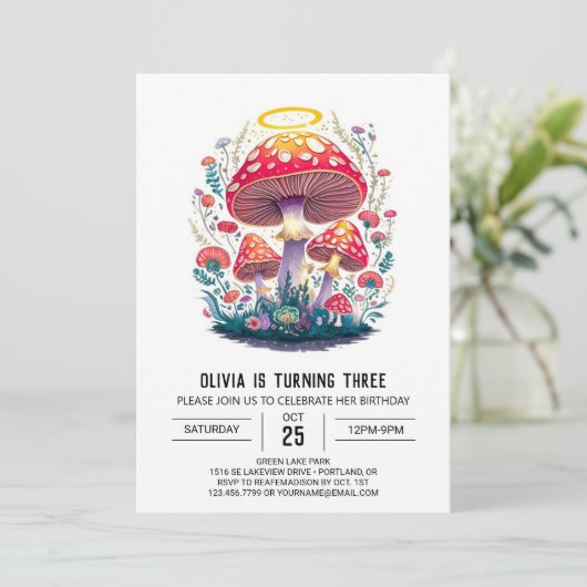 エンチャントボホデジタルキノコ誕生日 招待状 (スタンド正面)