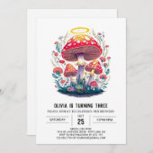 エンチャントボホデジタルキノコ誕生日 招待状 (正面/裏面)