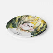 エンチャントボホフクロウ誕生日 ペーパープレート (アングル)