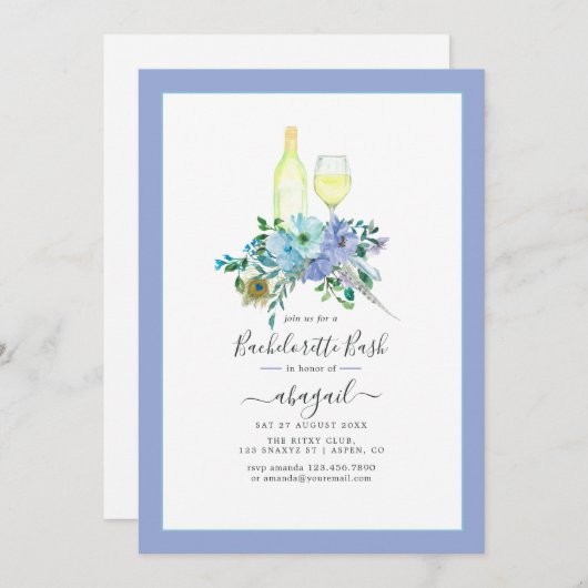 エンチャントボホワインバチェロレッテお祝い 招待状 (正面/裏面)