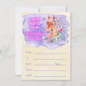 エンチャントポニーとワイルドフラワーズ誕生日 招待状 (正面)