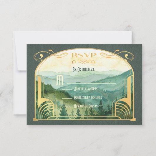 エンチャントマウンテンフォレストアールヌーボーRSVP 招待状 (正面)