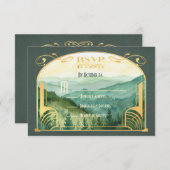 エンチャントマウンテンフォレストアールヌーボーRSVP 招待状 (正面/裏面)