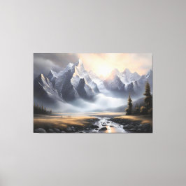 エンチャントマウンテンランドスケープお洒落ホーム キャンバスプリント