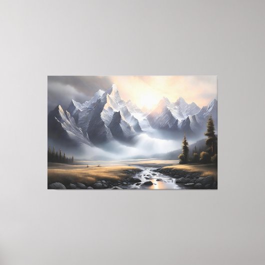 エンチャントマウンテンランドスケープお洒落ホーム キャンバスプリント (正面)