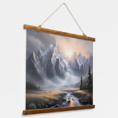 エンチャントマウンテンランドスケープお洒落ホーム 吊り下げ型タペストリー (傾斜あり)