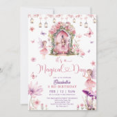 エンチャントマジカルフェアリーフローラガーデン誕生日 招待状 (正面)