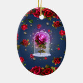 エンチャントマジカルレッドローズ美しい セラミックオーナメント (裏面)