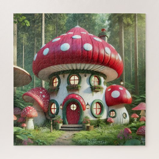 エンチャントマッシュルームハウスお洒落- Fairytale ジグソーパズル (縦)