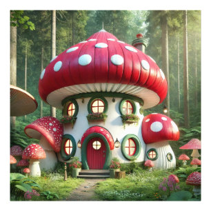 エンチャントマッシュルームハウスお洒落- Fairytale フォトプリント