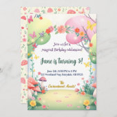 エンチャントマッシュルームフォレスト誕生日招待状 招待状 (正面/裏面)