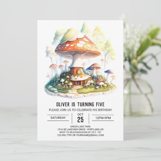エンチャントマッシュルームフォレスト誕生日 招待状 (スタンド正面)