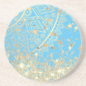 エンチャントマンダラと金ゴールド星オンターコイズ コースター (正面)