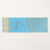 エンチャントマンダラと金ゴールド星オンターコイズ ヨガマット (正面(横))