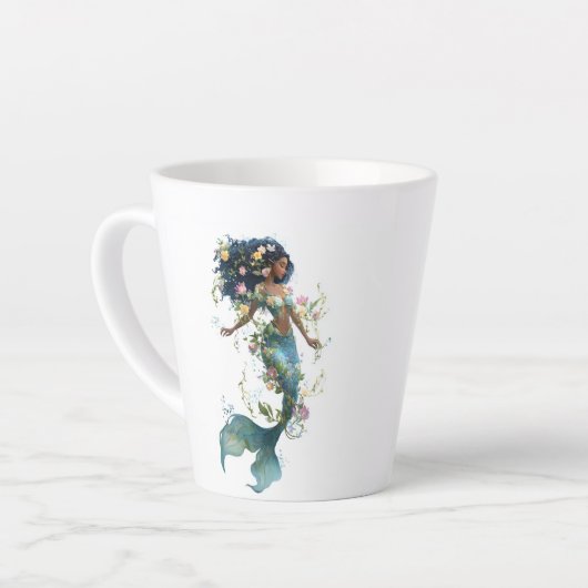 エンチャントマーメイドラテマグフローラファンタジーデザイン カフェラテマグ (左アングル)
