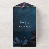 エンチャントミッドナイト庭園の結婚式 オールインワン招待状 (外側)